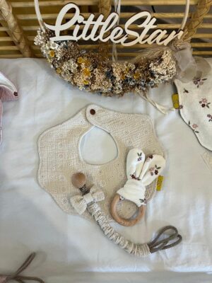 baby set in mussola double face ricamata