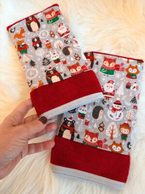 Asciugamani in Bamboo con Inserto in Cotone Babbi Natale Asciugamani in Bamboo con Inserto in Cotone Babbi Natale