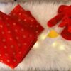 PLAID ROSSO STAMPA CUORI GLITTER Plaid rosso effetto velluto